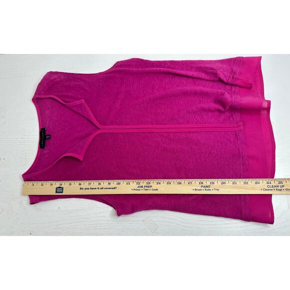 Anthropologie Sanctuary Pink Sleeveless Linen Blouse V-Neck Workwear Casual S - Picture 5 of 6